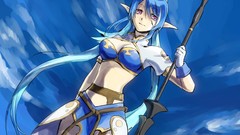 Blue hair long hair pink eyes anime girls tales of vesperia 