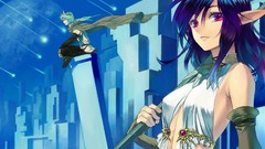 Blue hair pixiv anime