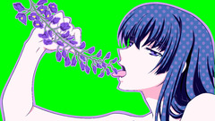 Blue hair transparent kampfer