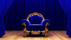 Blue king armchair studio couch