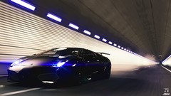 Blue lights cars Lamborghini effects Lamborghini-Aventador 