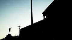 Blue Men silhouettes lonely protest Occupy Wall Street occupy