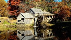 Blue mill Mills waterwheel parkway