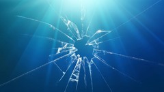 Blue minimalistic glass broken
