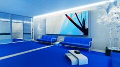 blue Mirror's Edge artwork Latin video games PC gaming interior
