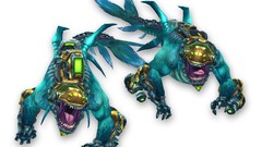 Blue Monsters white background video games wildstar