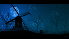 Blue moon silhouettes monochrome