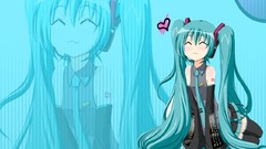 Blue Music long hair hatsune miku vocaloid cyan hair