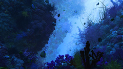 Blue ocean fish coral