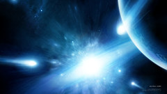 Blue outer space planets