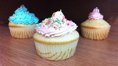 Blue pink cupcakes sprinkles