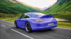 Blue Porsche cars carrera