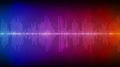 Blue red purple orange colors waves multicolor artwork sound 