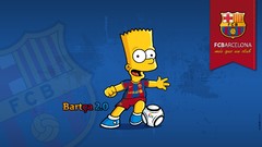 Blue Sports The Simpsons cartoons soccer FC Barcelona Bart 