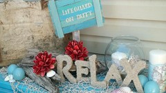 Blue summer collage design Beaches layout Vignette