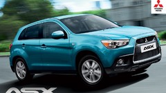 Blue SUV Mitsubishi roads vehicles Rims Mitsubishi ASX