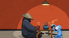 Blue tea samurai artwork