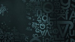 Blue text Typography avant garde