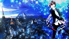 Blue tie jackets pants school uniforms short hair guilty crown 