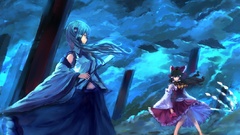 Blue touhou miko hakurei