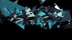 Blue triangles abstract splinter
