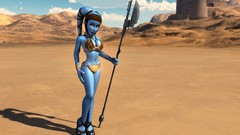 Blue weapons blade star wars 3d blue hair brown eyes ecchi twi 