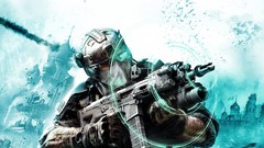 Blue weapons Guns Technology soldiers ghost recon future 