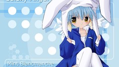 Blue white Anime mint galaxy angel