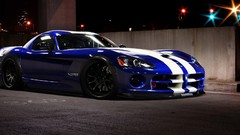 Blue white cars Dodge