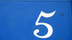 Blue white wall numbers