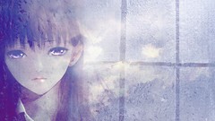 Blue woman digital art away fading