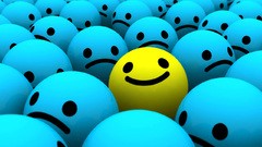 Blue yellow happy smiling