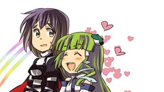 Blush long hair 8-bit kochiya sanae green hair touhou purple 