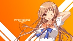 Blush long hair anime girls brown eyes brunettes school 