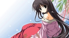 Blush long hair anime girls brunettes touhou houraisan kaguya 