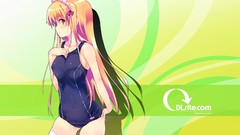 Blush long hair anime girls thigh highs school swimsuits Dlsite 