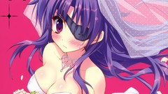 Blush long hair mirai nikki purple hair cleavage futuristic 