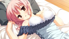 Blush pink hair bra muririn game cg underwear