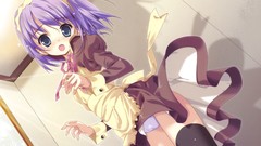 Blush waitress purple hair hagiwara onsen underwear panties