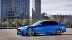 BMW blue cars German cars saloon cars vehicle bmw m5 BMW F10 Car