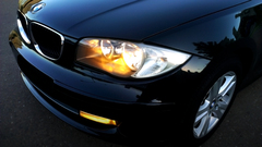 BMW vehicle black cars BMW 1 Car closeup headlights