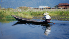 Boat on inle Lake