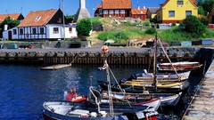 Boats Denmark houses Bornholm