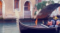 Boats Italy venice canal gondolas