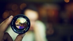 bokeh lens face blurred Technology hands olympus