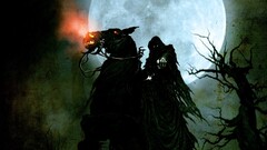 Bones knight moon horse creepy fantasy art grim reaper