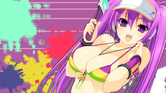 Boobs bra purple hair