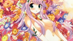 Boobs Flowers long hair