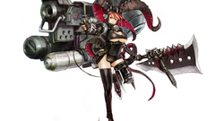 Boobs stockings weapons red