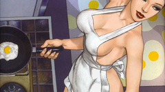 Boobs white vintage maids